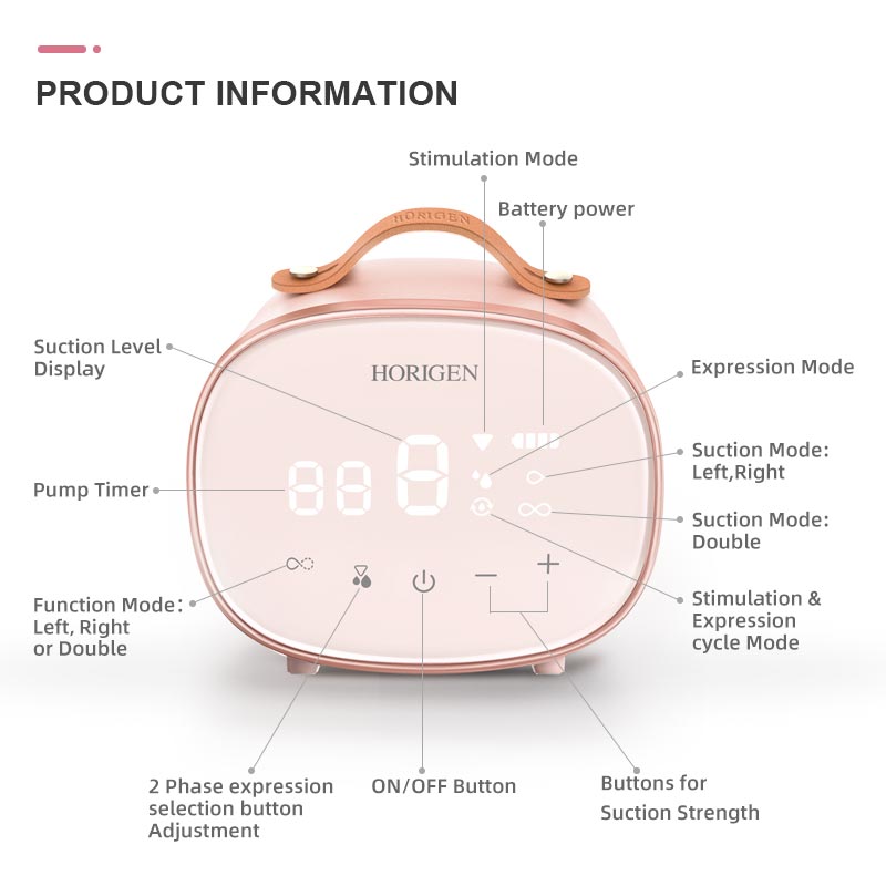 Horigen Pink 3D Double Electric Breast Pump