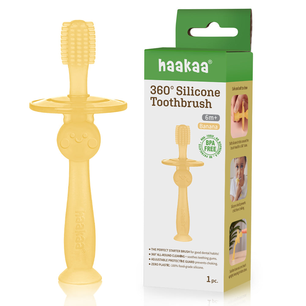 Haakaa 360° Baby Toothbrush (Banana)