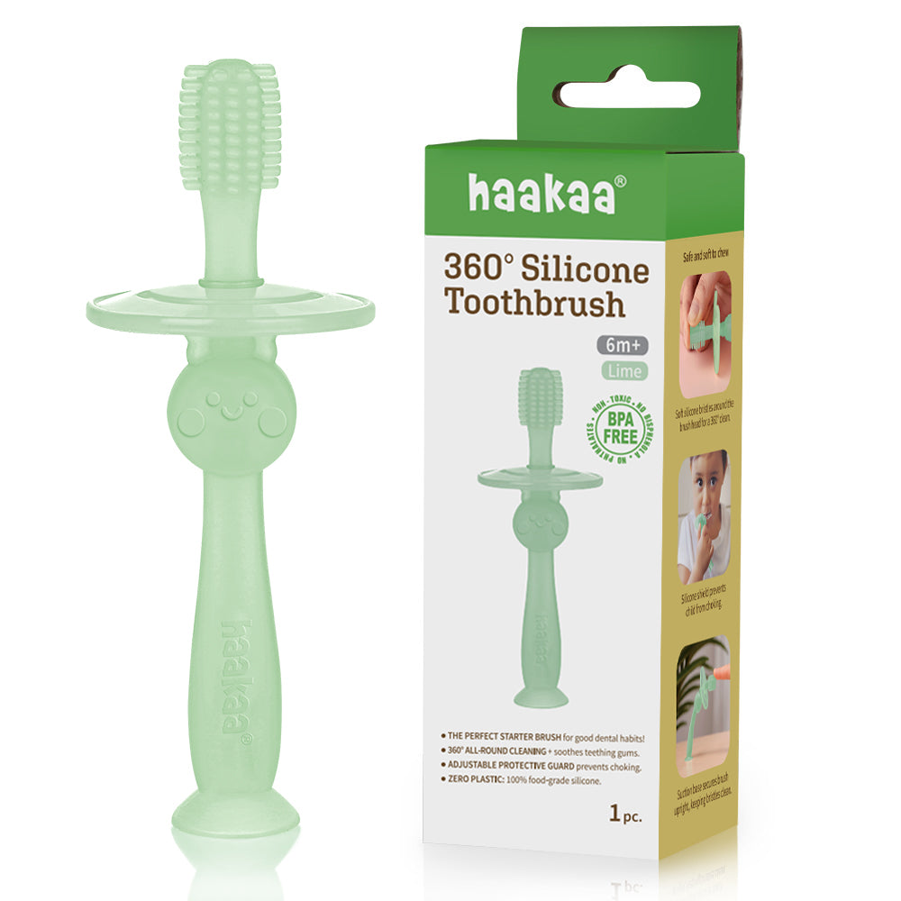 Haakaa 360° Baby Toothbrush (Lime)