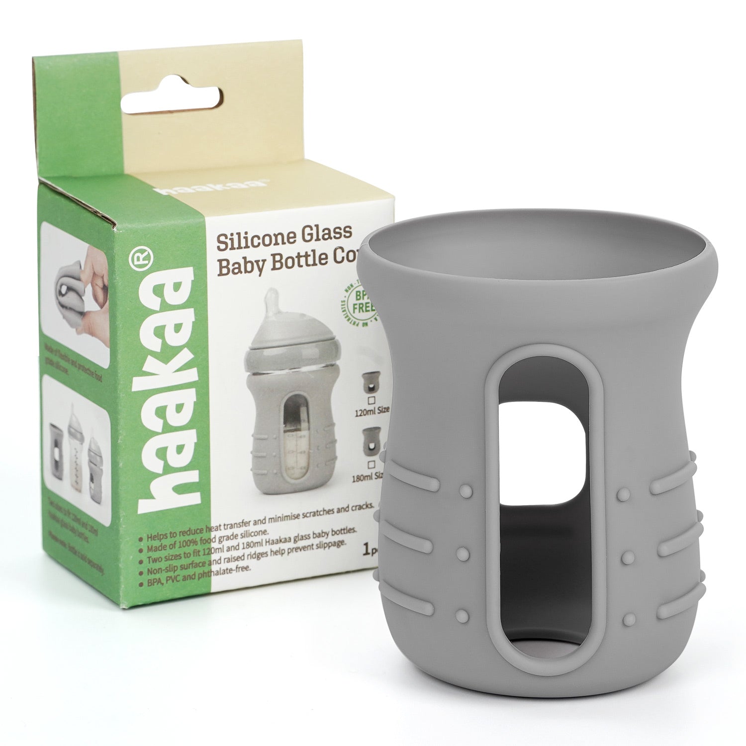 Haakaa Silicone Glass Baby Bottle Cover - 180ml