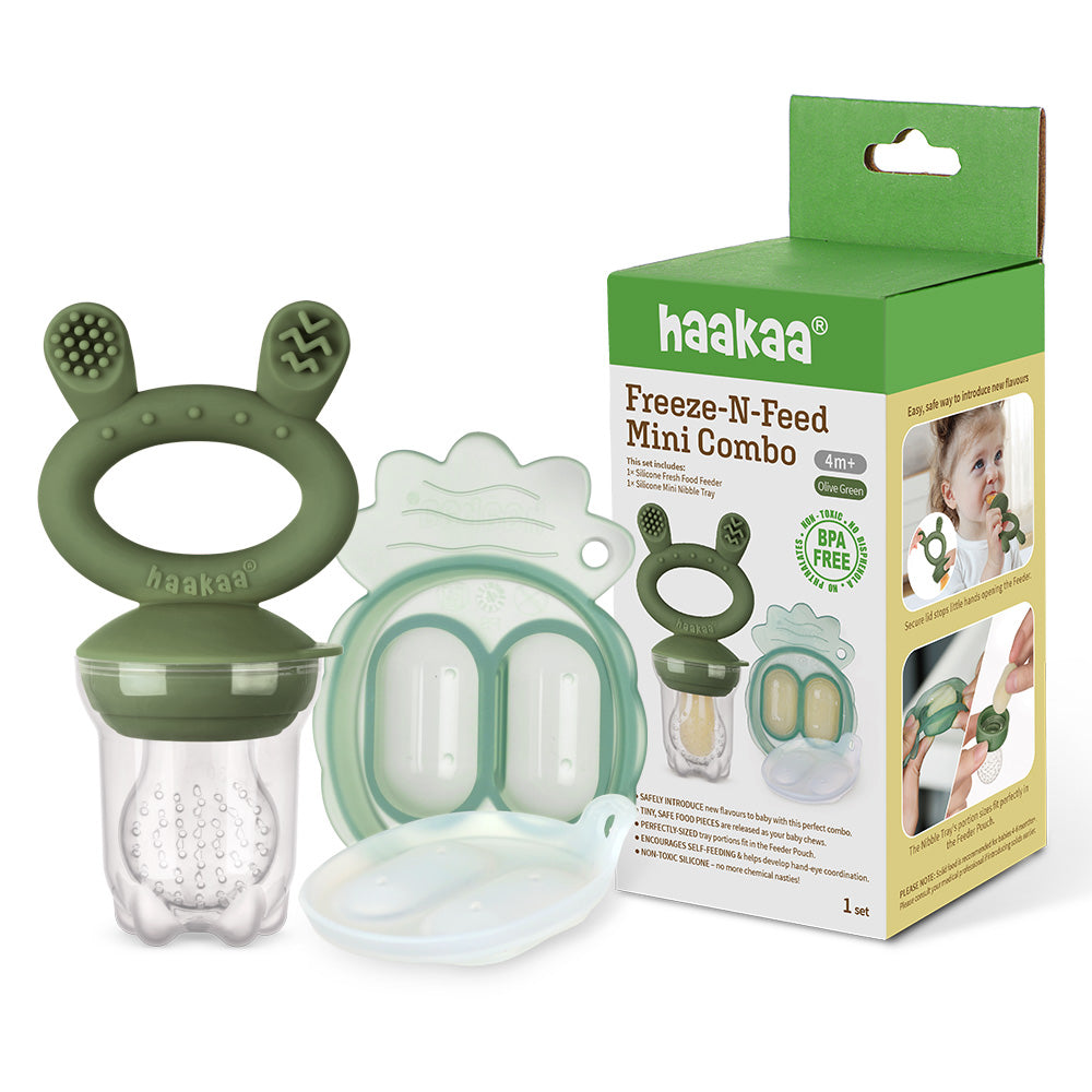 Haakaa Freeze-N-Feed Mini Combo / Fresh Food Feeder & Cover Set