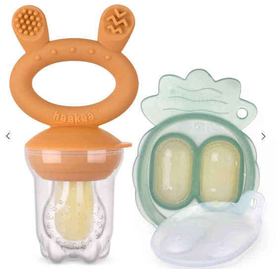 Freeze-N-Feed Mini Combo - Pumpkin Feeder + Pea Green Tray
