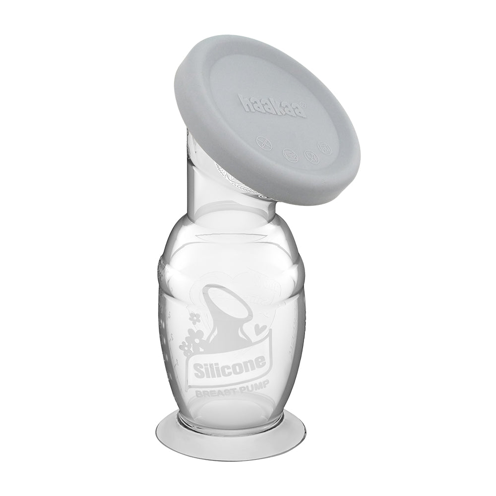 Haakaa Gen. 2 Silicone Breast Pump (100ml) + Cap Set (Grey)