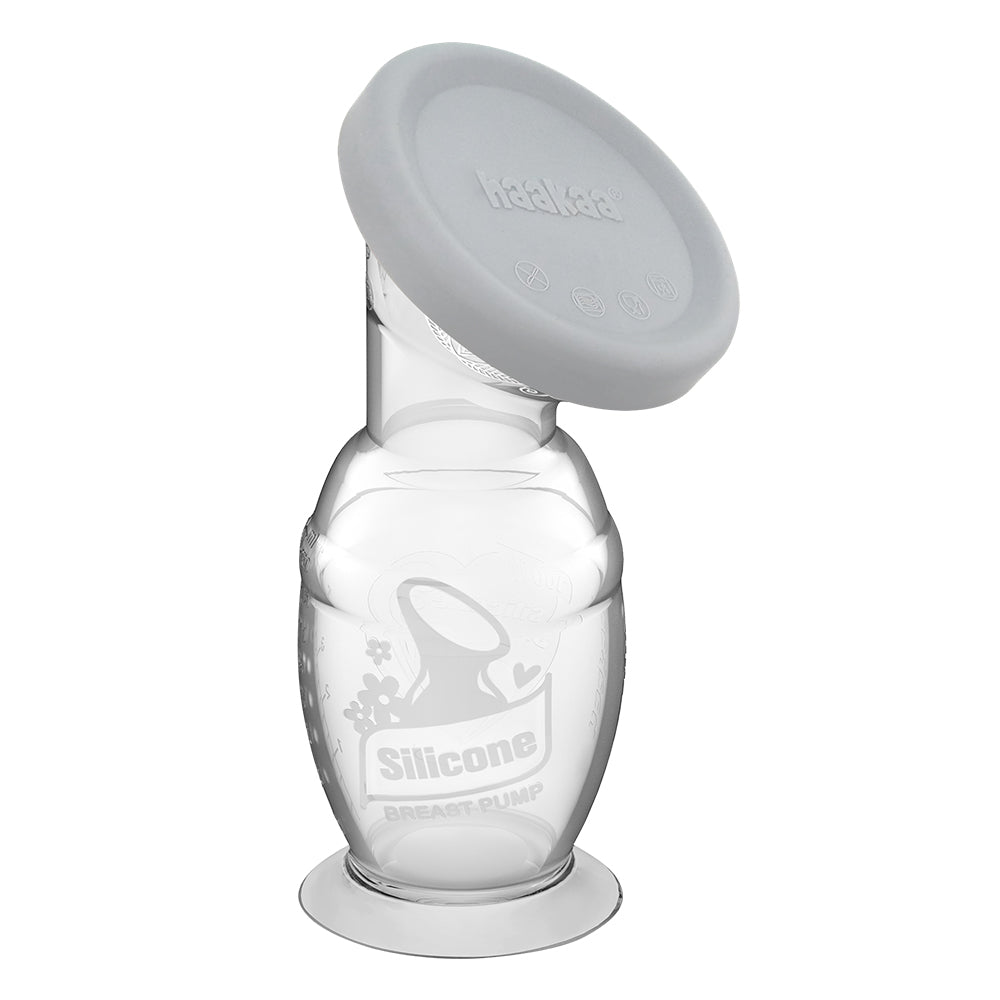 Haakaa Gen. 2 Silicone Breast Pump (150ml) + Cap Set (Grey)