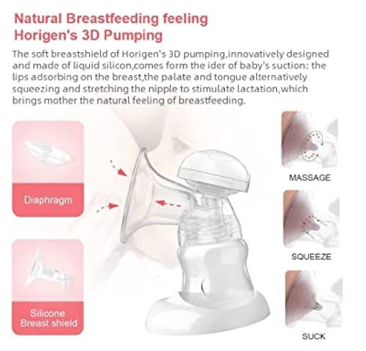 Horigen 3D Breast Pump Kit (2pcs) - 17mm/21mm/25mm/29mm (For Double Pump)