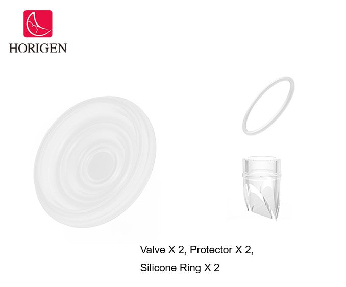 Horigen Breast Pump Accessories - Diaphragm*2pcs + Silicone Seal Ring*2pcs + Valve*2pcs  (For Wearable Pump)