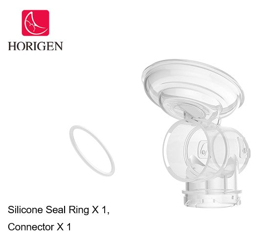 Horigen Breast Pump Accessories - Silicone Seal Ring*2pcs + Connector*2pcs (For Wearable Pump)