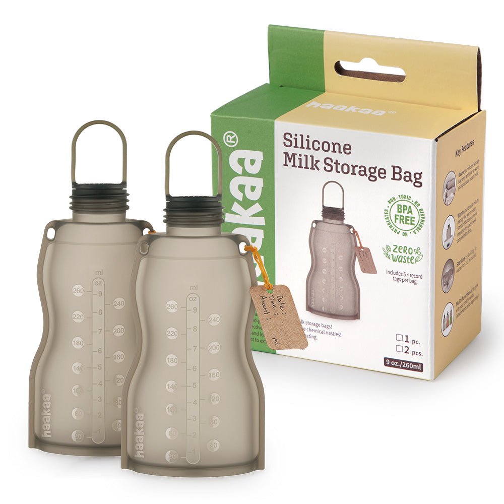 Haakaa Silicone Milk Storage Bag (9oz./260ml) - 1pk/2pk/5pk