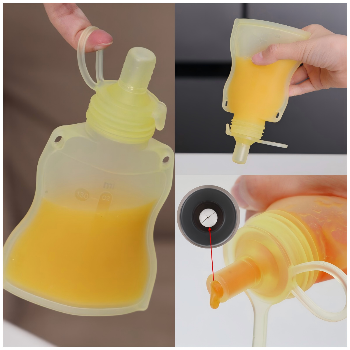 Haakaa Silicone Yummy Pouch (130ml) / Haakaa Fortune Cat Silicone Goody Pouch (170ml) - Lemon