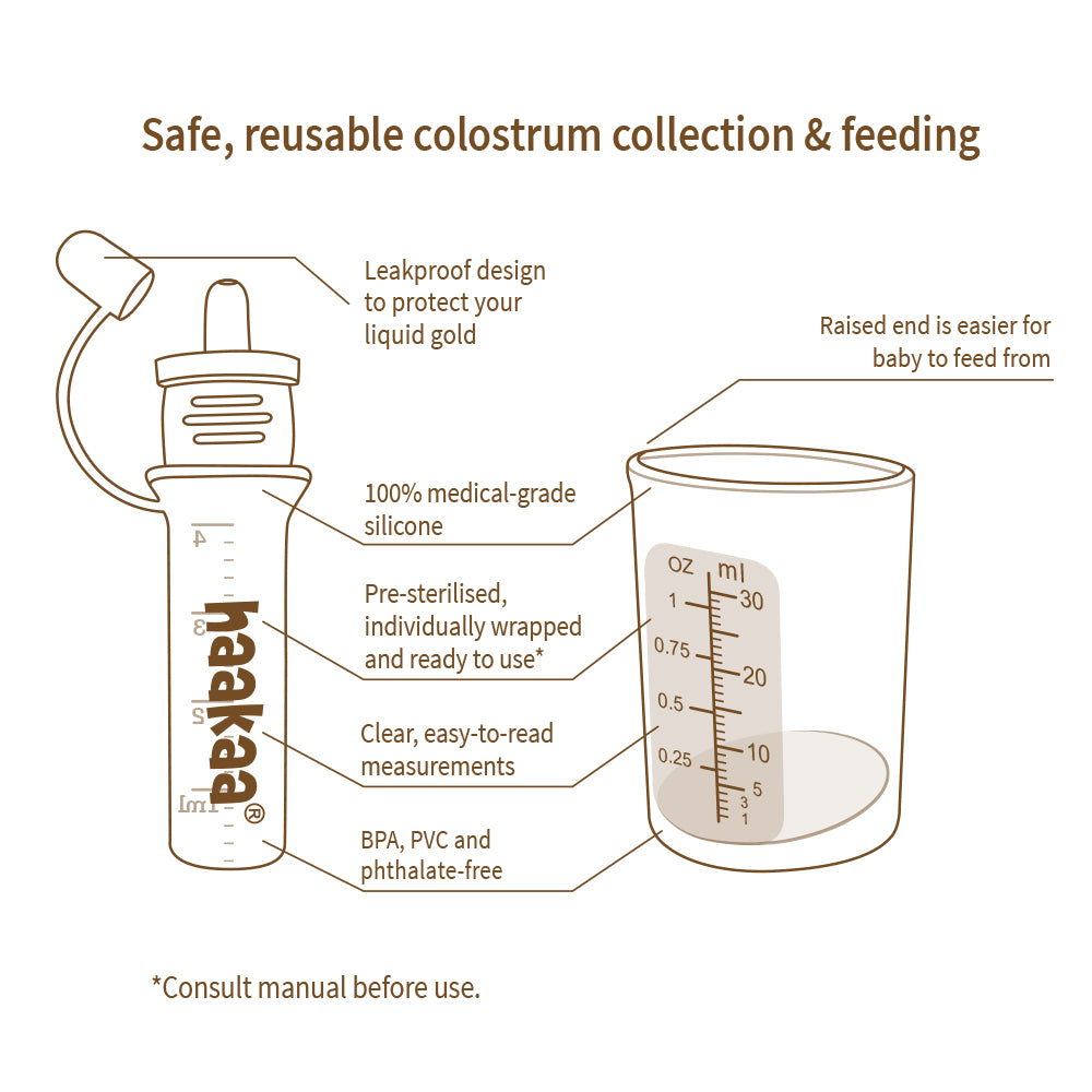 Haakaa Pre-Sterilized Silicone Colostrum Collector Feeding Pack (6pcs)