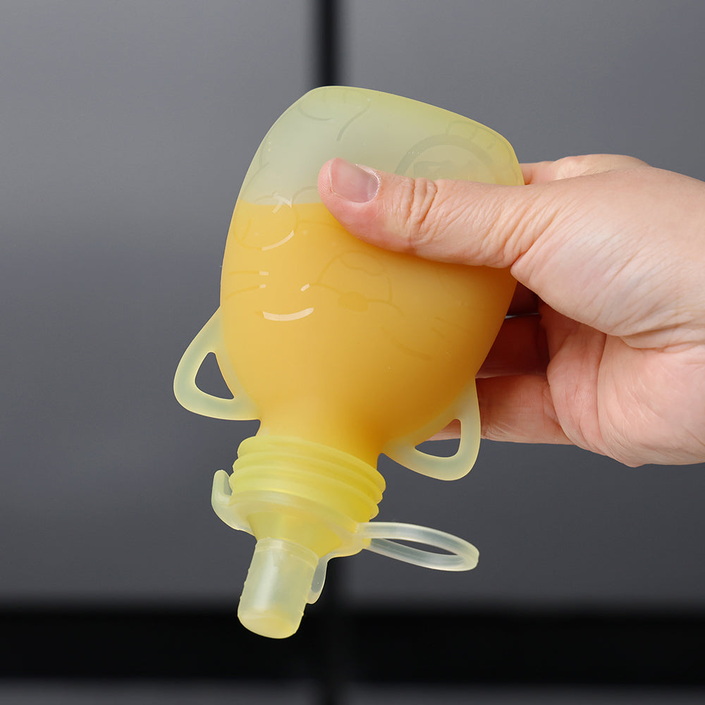 Haakaa Silicone Yummy Pouch (130ml) / Haakaa Fortune Cat Silicone Goody Pouch (170ml) - Lemon