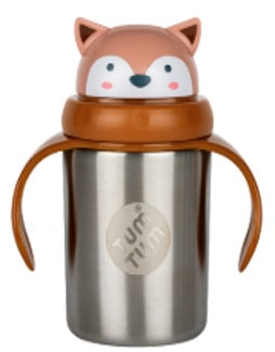 Tum Tum Stainless Steel Tippy Up Cup 250ML - Fergus Fox