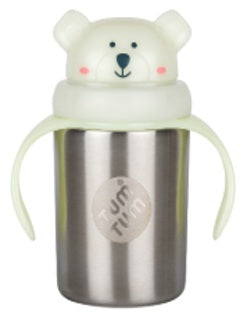 Tum Tum Stainless Steel Tippy Up Cup 250ML - Pete Polar Bear Glow