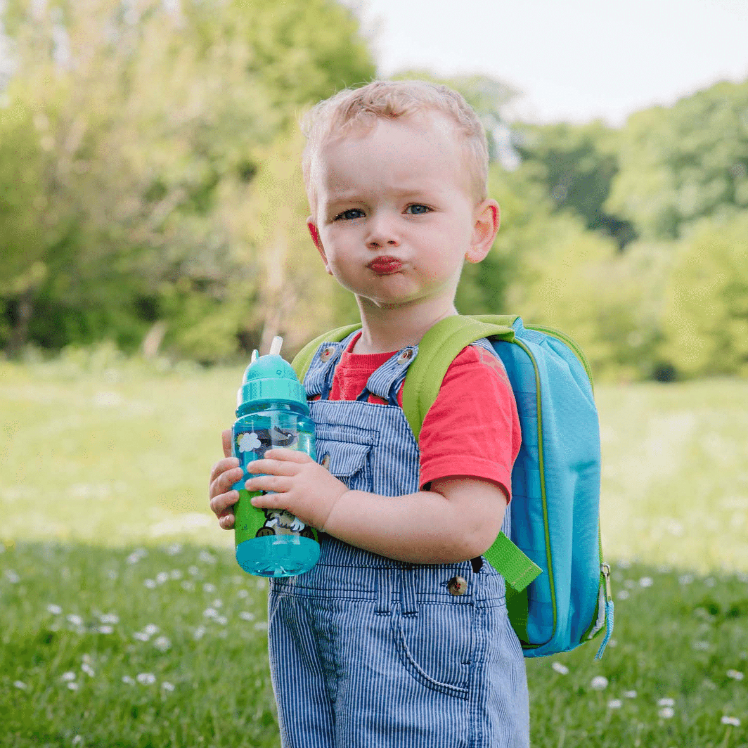 TumTum Flip Top Kids Water Bottle with Straw 400ml