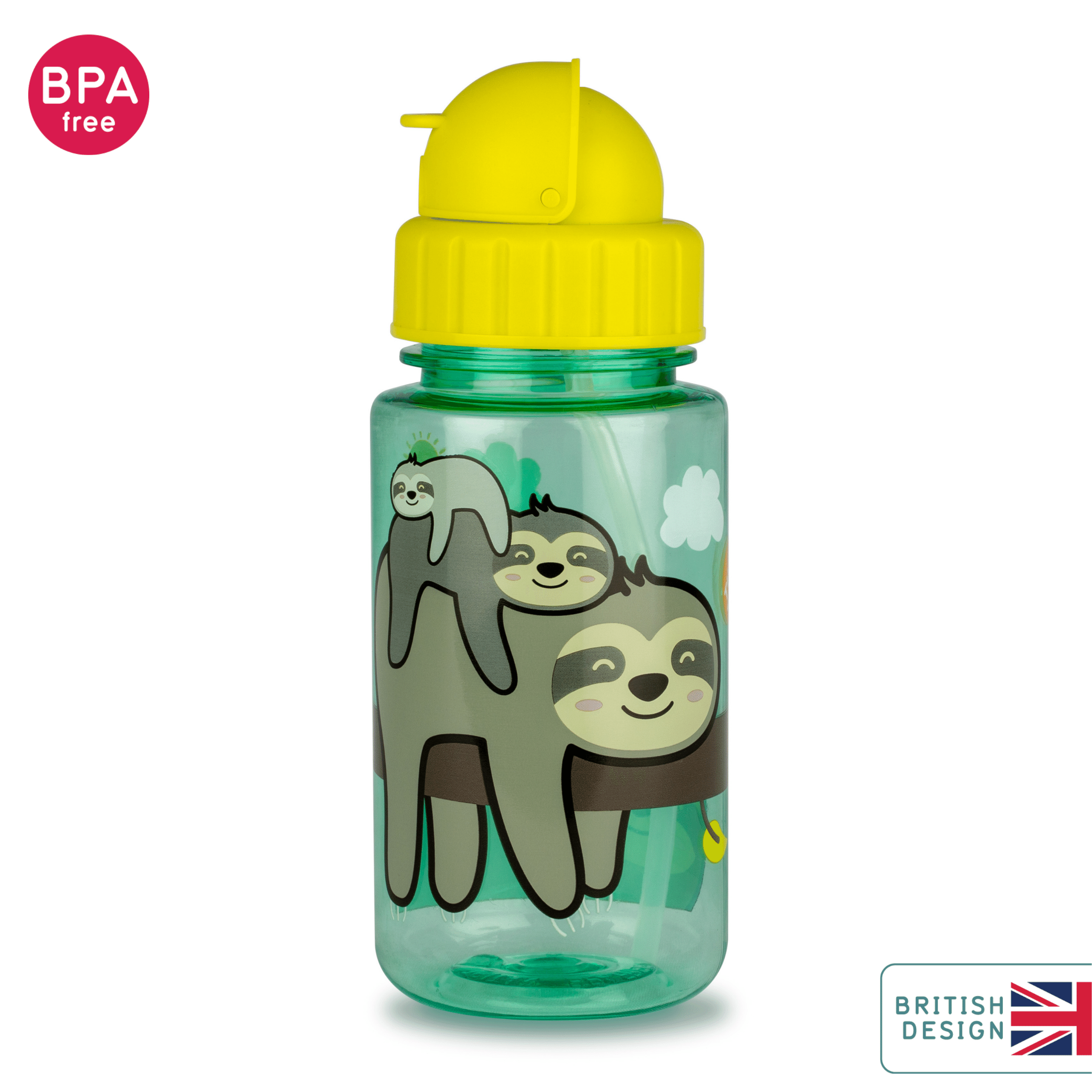 TumTum Flip Top Kids Water Bottle with Straw 400ml