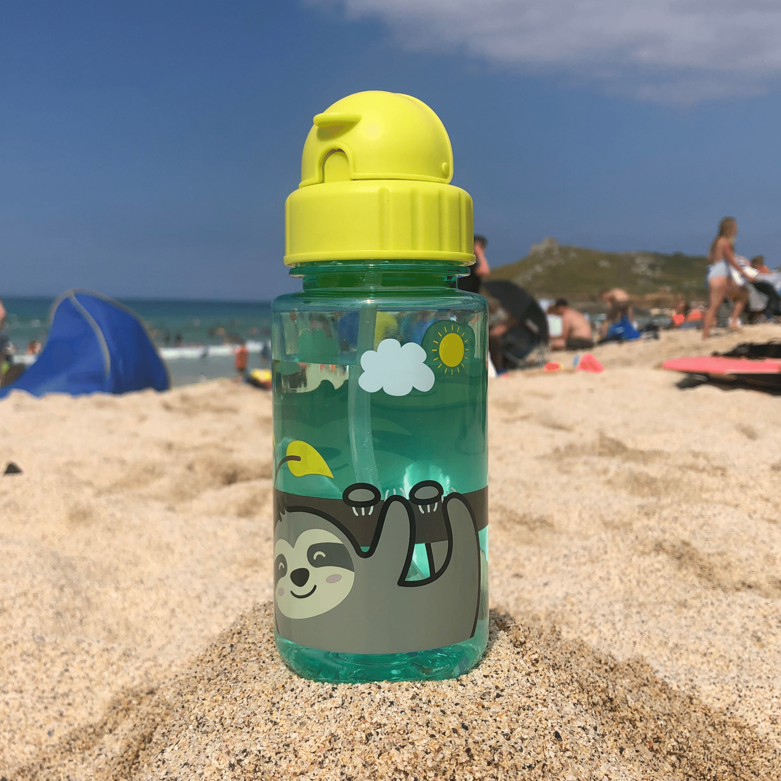TumTum Flip Top Kids Water Bottle with Straw 400ml