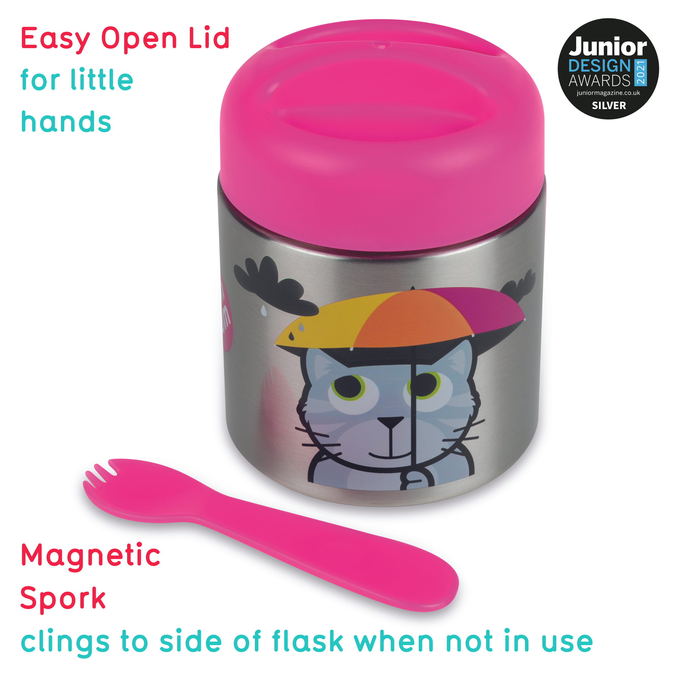 TumTum Thermal Food Flask with Magnetic Spork