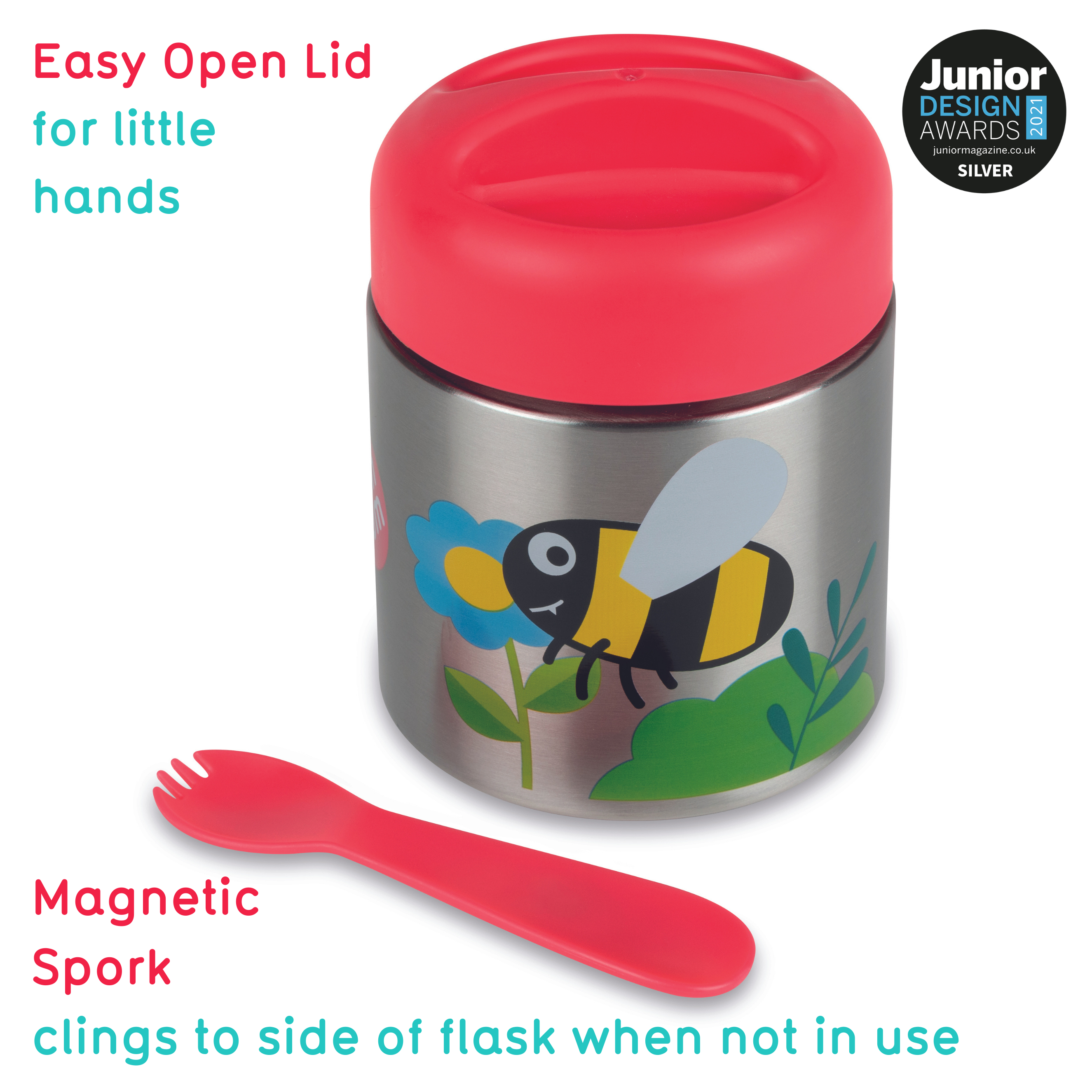 TumTum Thermal Food Flask with Magnetic Spork