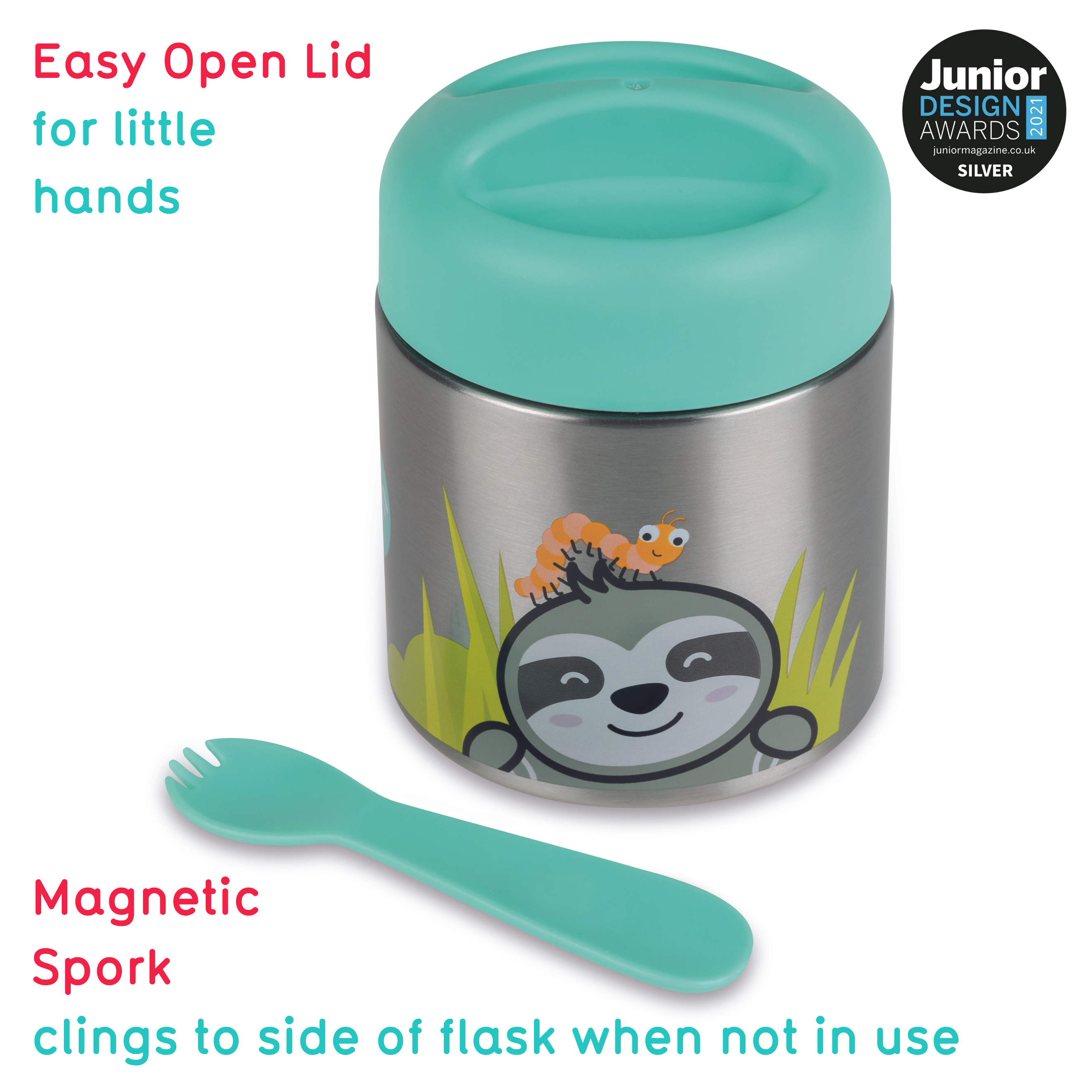 TumTum Thermal Food Flask with Magnetic Spork