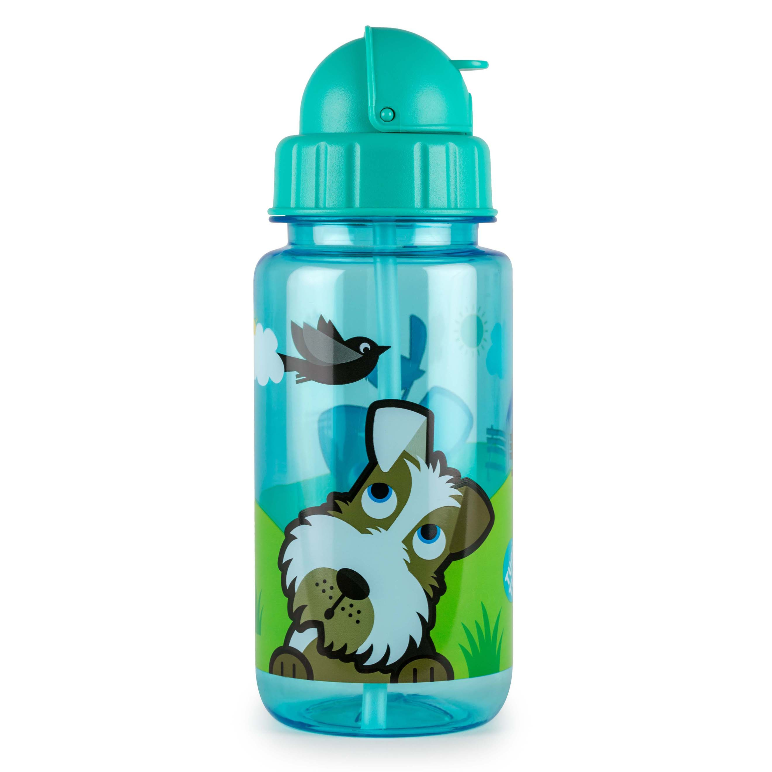 TumTum Flip Top Kids Water Bottle with Straw 400ml