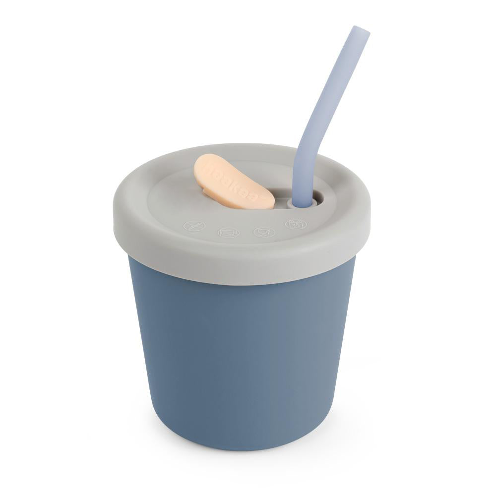 Haakaa Silicone Sippy Straw Cup (Bluestone)