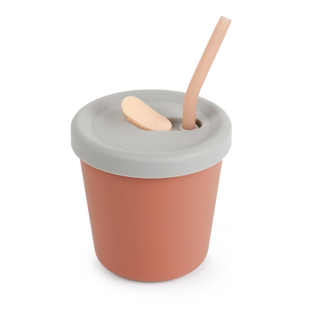 Haakaa Silicone Sippy Straw Cup (Rust)