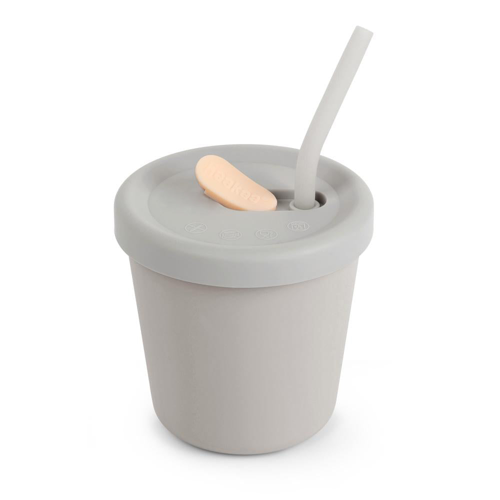 Haakaa Silicone Sippy Straw Cup (Suva Grey)