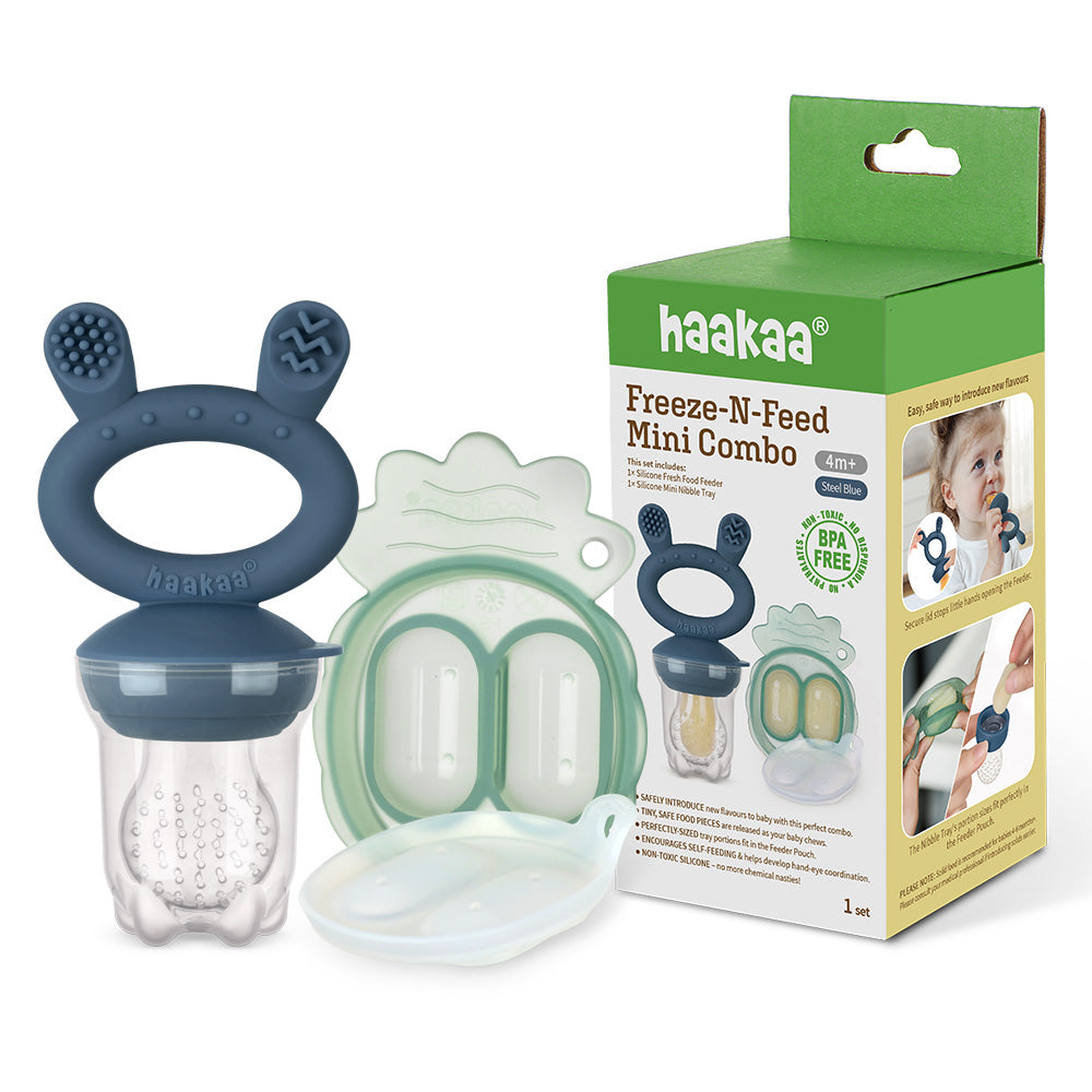 Haakaa Freeze-N-Feed Mini Combo / Fresh Food Feeder & Cover Set