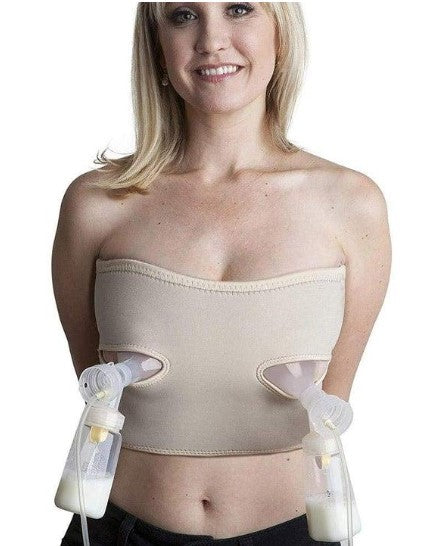 Lavie Pump Strap Hands-Free Pumping & Nursing Bra (Cream L plus)