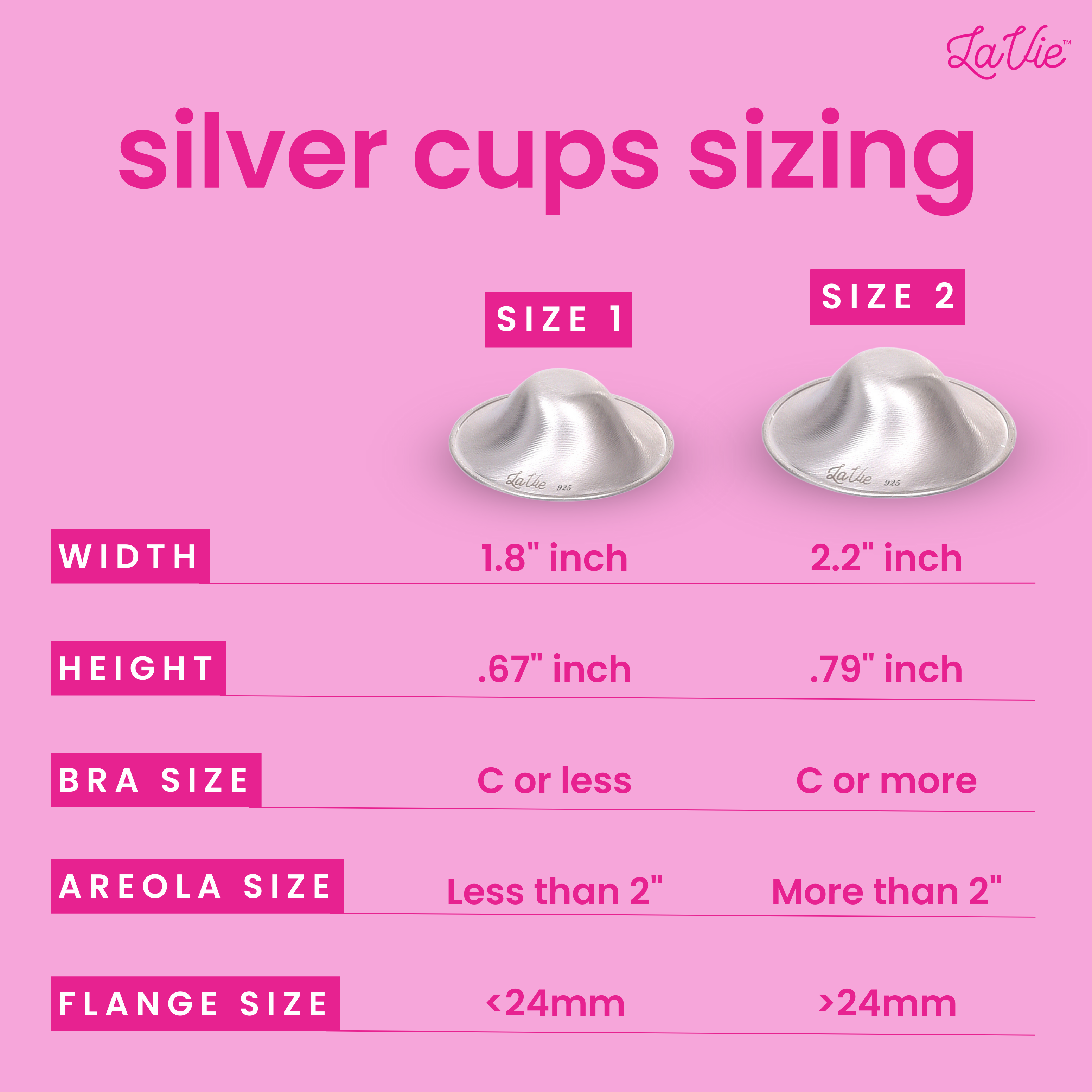 LaVie Silver Nursing Cups