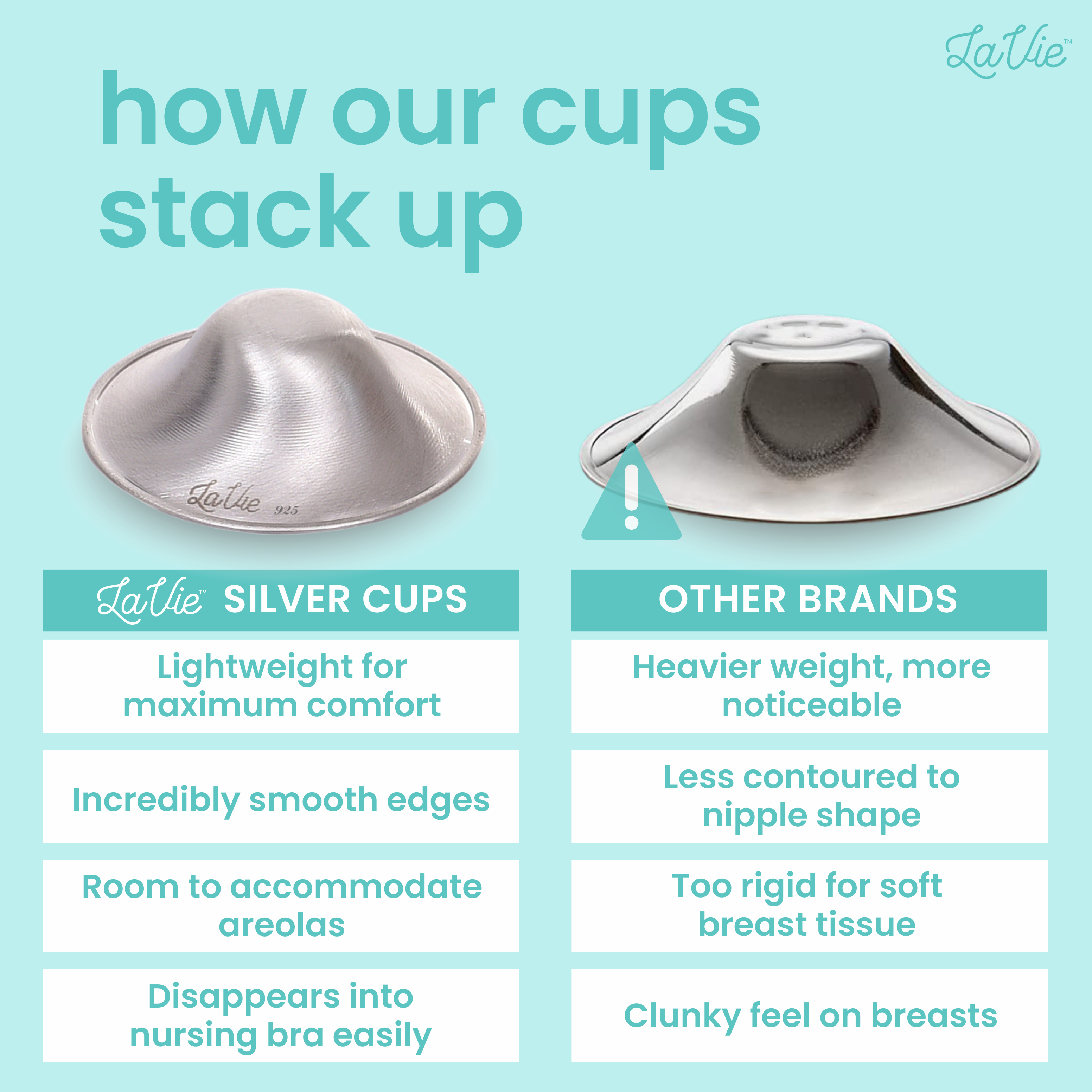 LaVie Silver Nursing Cups