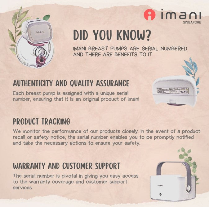 imani Breast Pump Are Serial Numbered