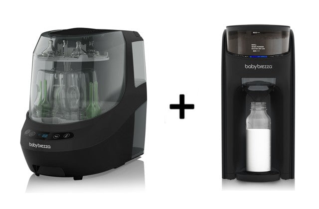 Baby Brezza Bottle Washer Pro and Formula Pro (White/Black) Bundle D/E