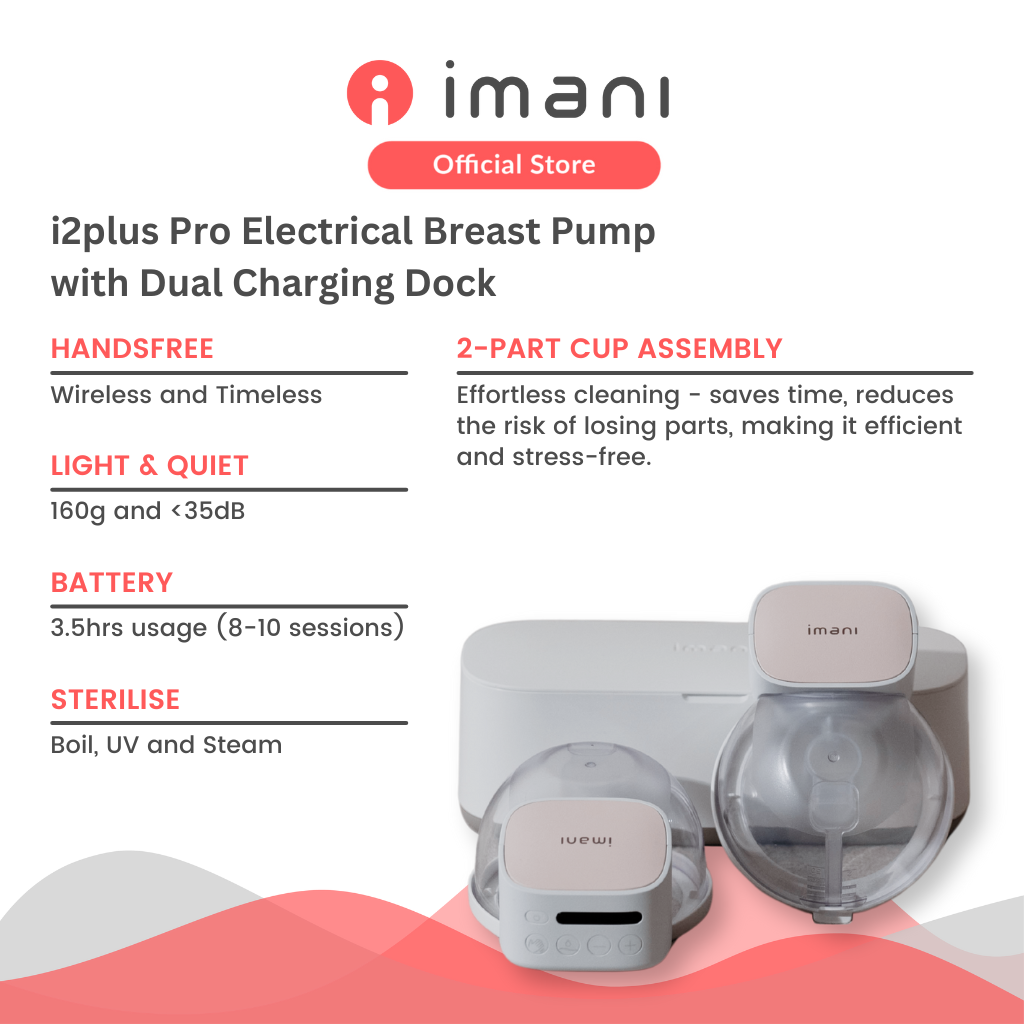 imani i2Plus Pro Breast Pump (One pair) + Dual Charging Dock