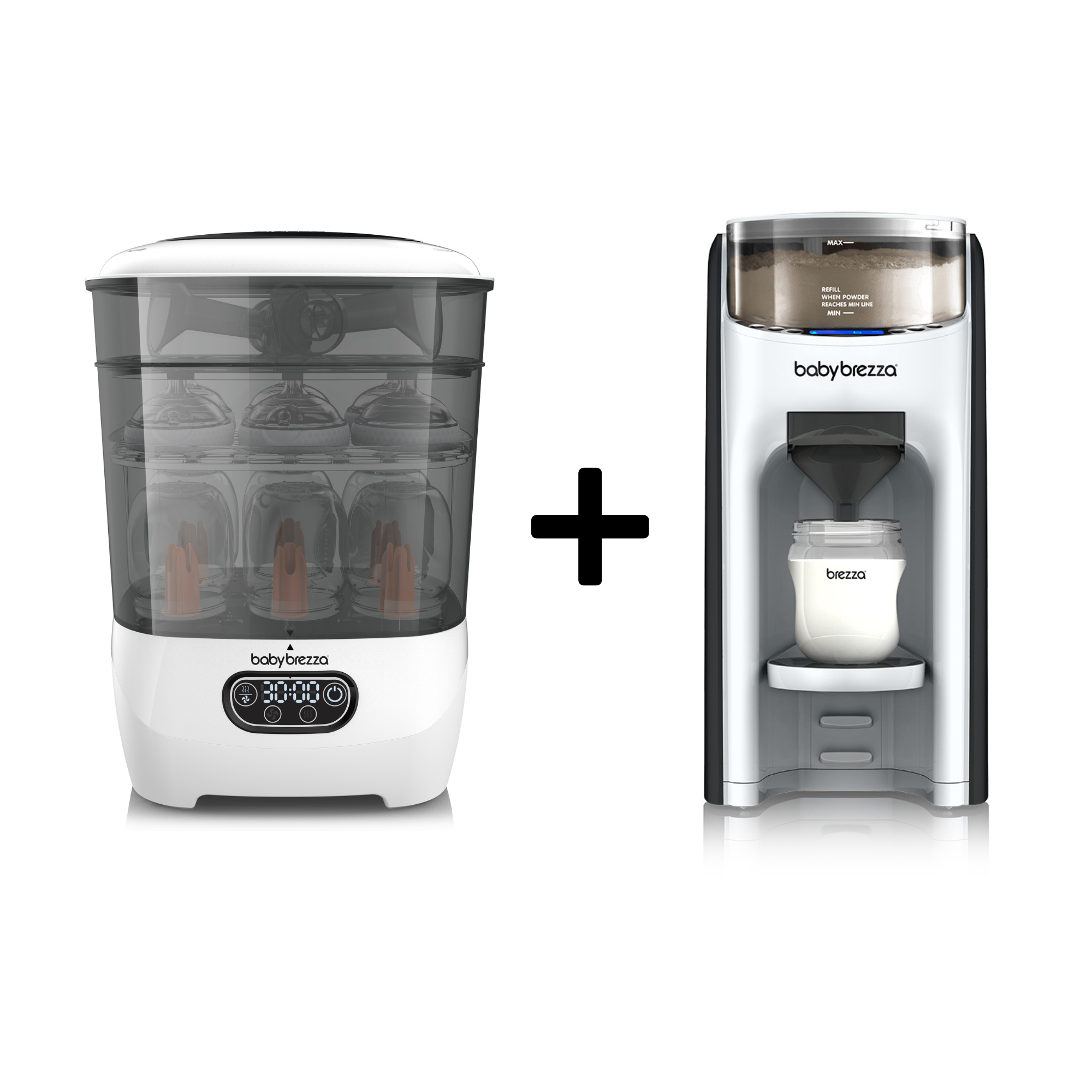 Baby Brezza Steam Steriliser and Formula Pro (Black/White) Bundle G/H