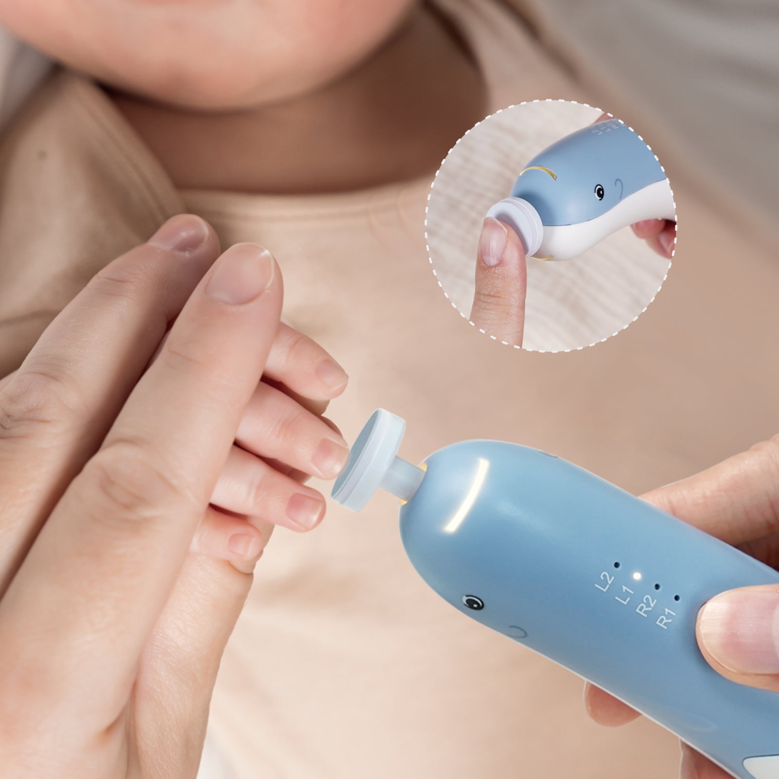 Haakaa Electric Nail Trimmer ⁄ Care Set/Friendly Whale Nail Care Set