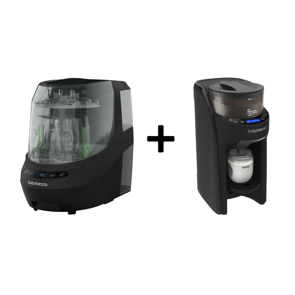 Baby Brezza Bottle Washer Pro and Formula Pro (White/Black) Bundle D/E