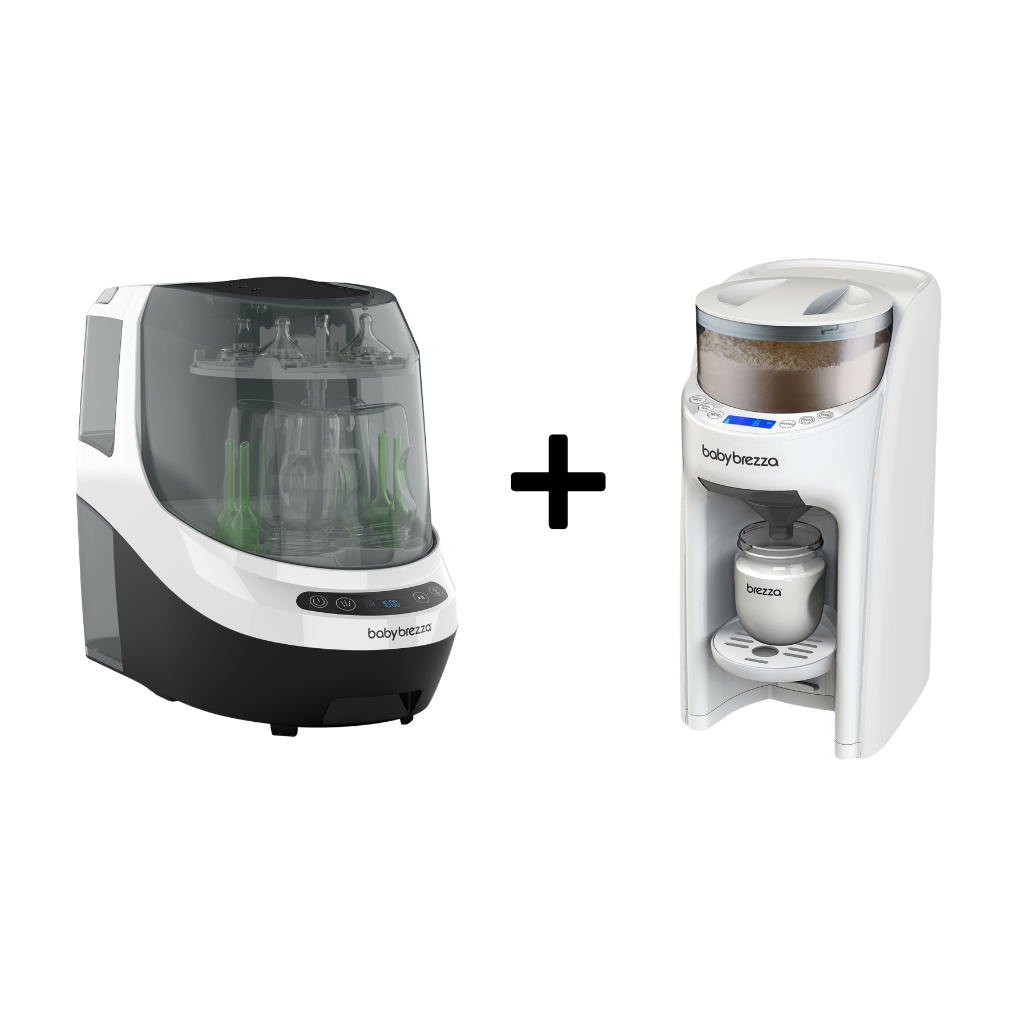 Baby Brezza Bottle Washer Pro and Formula Pro (White/Black) Bundle D/E
