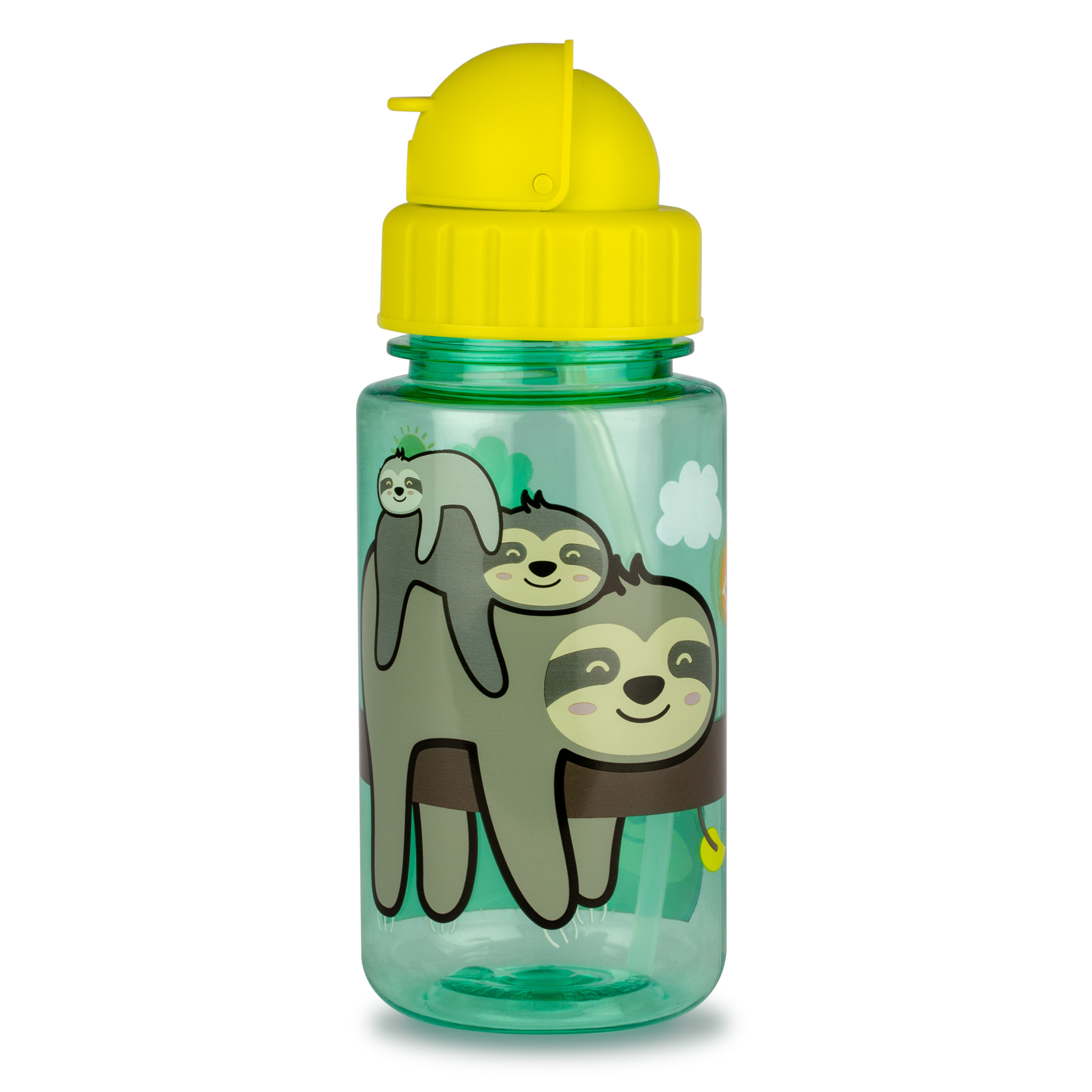 TumTum Flip Top Kids Water Bottle with Straw 400ml